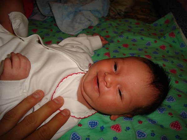 Одна из первых улыбок нашей малышки :)