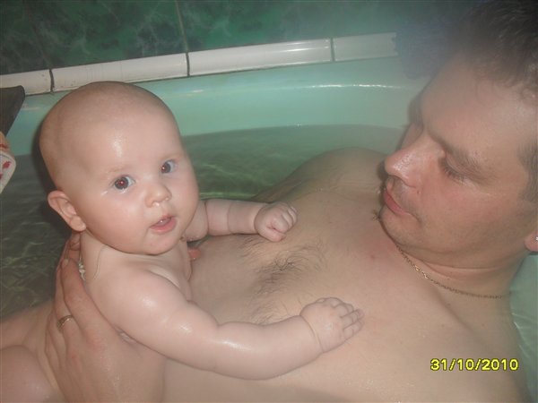 Водоплавающие папа и дочка!!!!